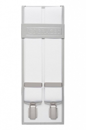 Plain White Trouser Braces